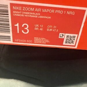 Nike Zoom Air Vapor Pro 1 NRG in Crimson and Black